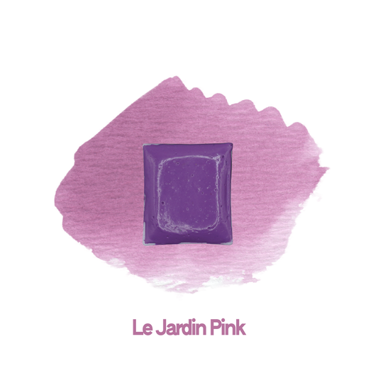 Demi-godet d'aquarelle artisanale individuel - Le Jardin Pink