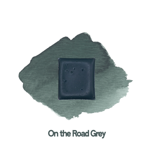 Demi-godet d'aquarelle artisanale individuel - On the road Grey
