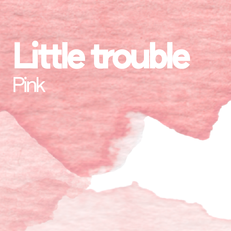 Demi-godet d'aquarelle artisanale individuel - Little trouble pink