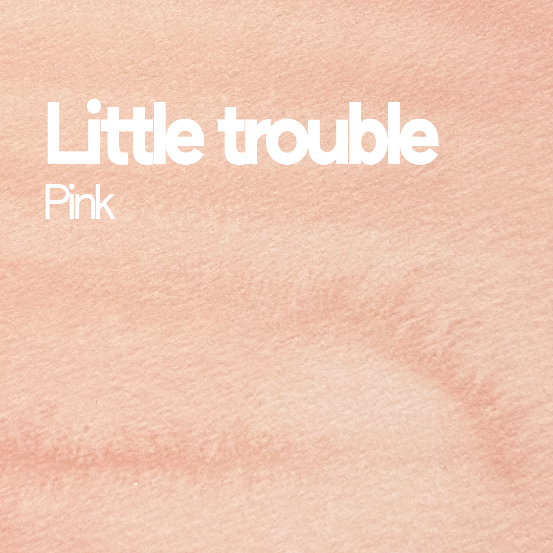 Demi-godet d'aquarelle artisanale individuel - Little trouble pink
