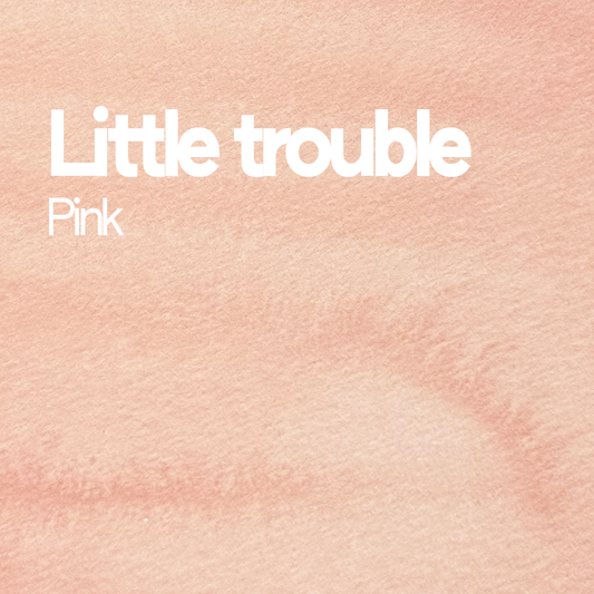Demi-godet d'aquarelle artisanale individuel - Little trouble pink