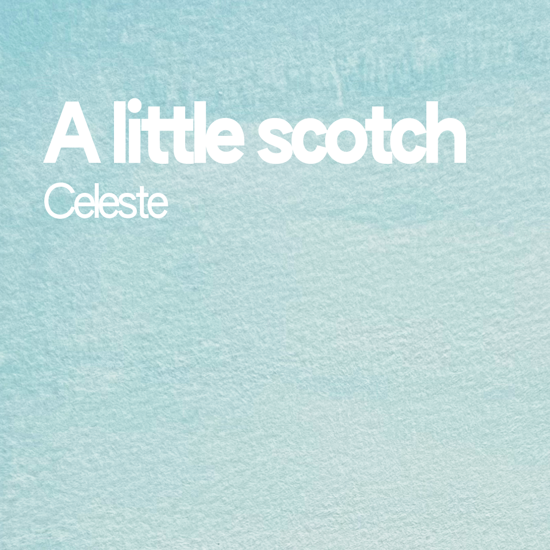 Demi-godet d'aquarelle artisanale individuel - A little scotch Celeste