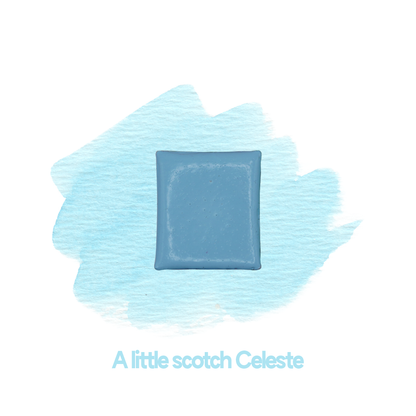 Demi-godet d'aquarelle artisanale individuel - A little scotch Celeste