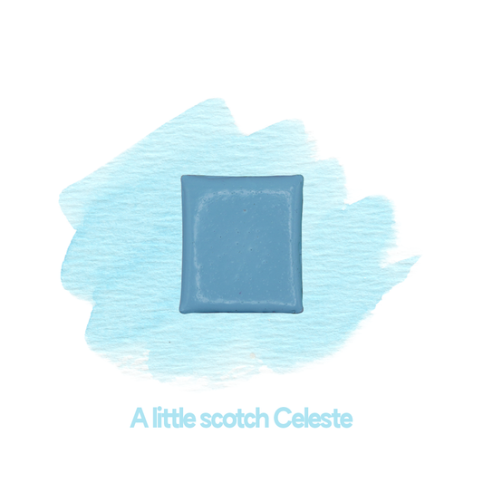 Demi-godet d'aquarelle artisanale individuel - A little scotch Celeste