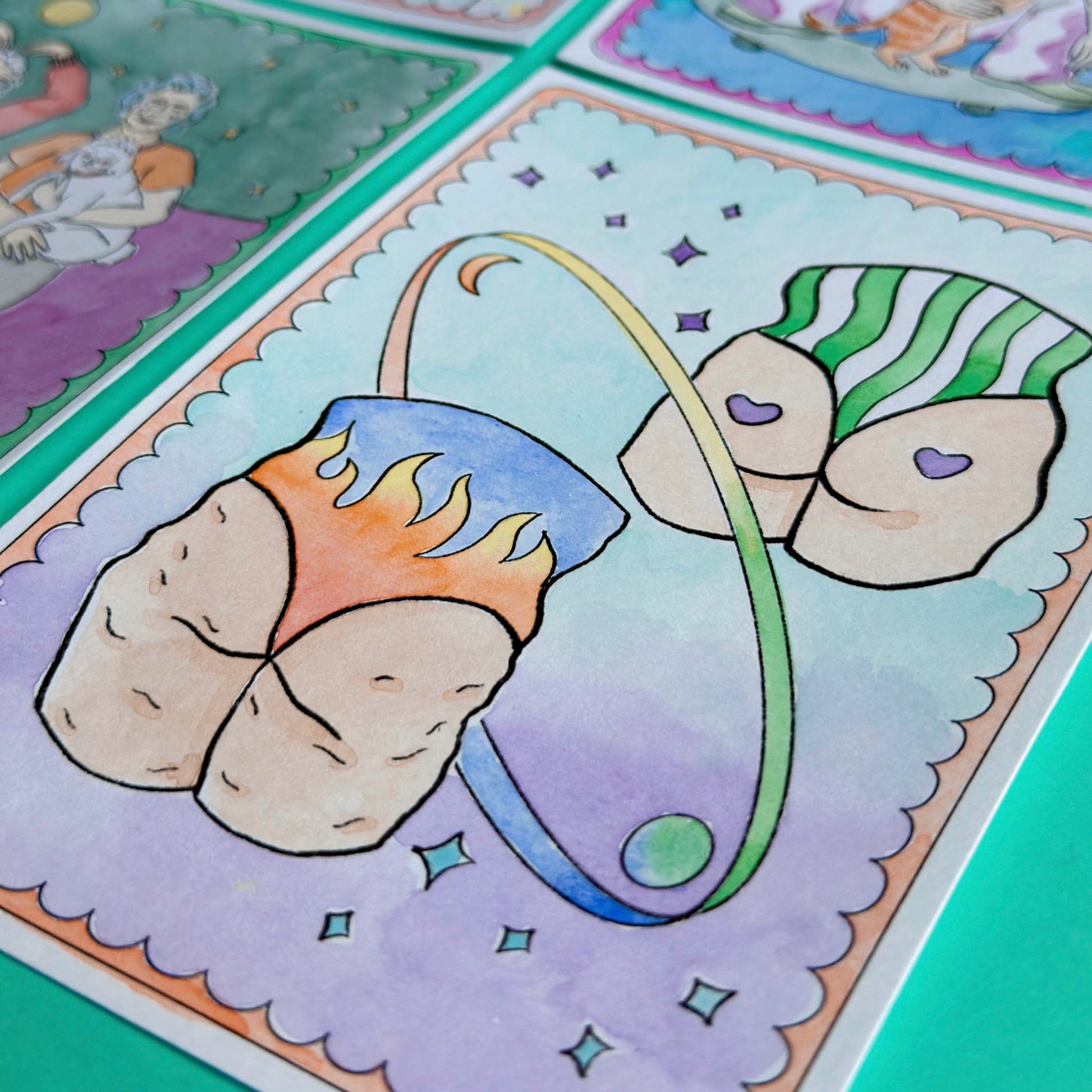 kit de coloriage a l'aquarelle artisanale Maison Banane 