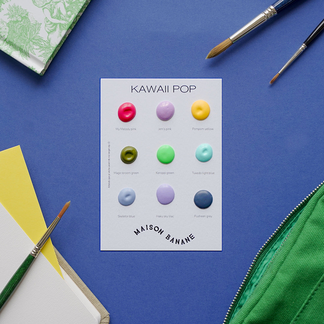 Dot card d'aquarelles artisanales Kawaii Pop