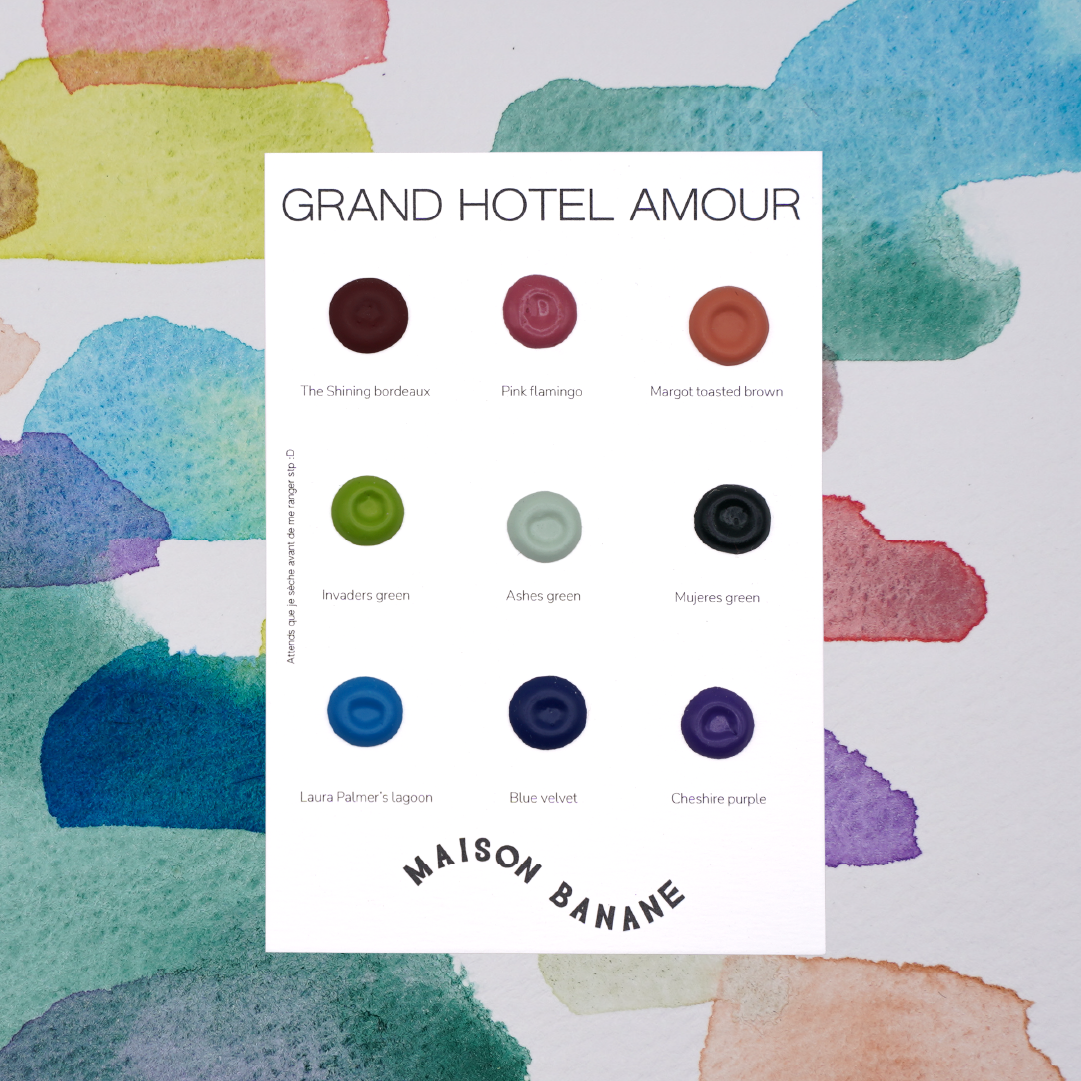 Dot card d'aquarelles artisanales Grand Hotel Amour
