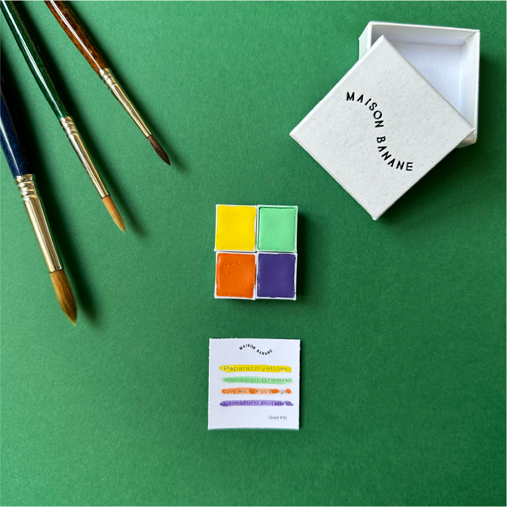 Mini Palette Aquarelle Artisanale Vegan - Quad #10
