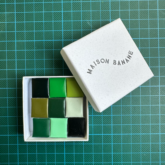 Palette d'aquarelles artisanales - Sélection Green Fever