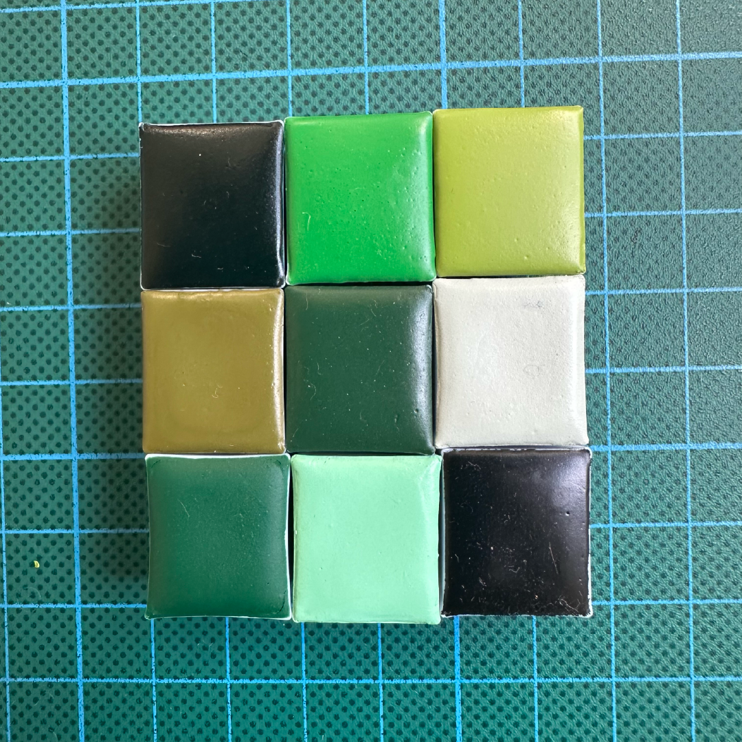 Palette d'aquarelles artisanales - Sélection Green Fever