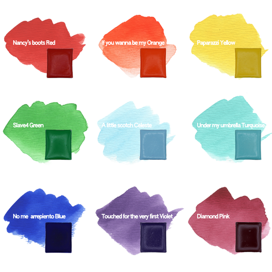 Handmade Watercolor Palette Juicy Fruits