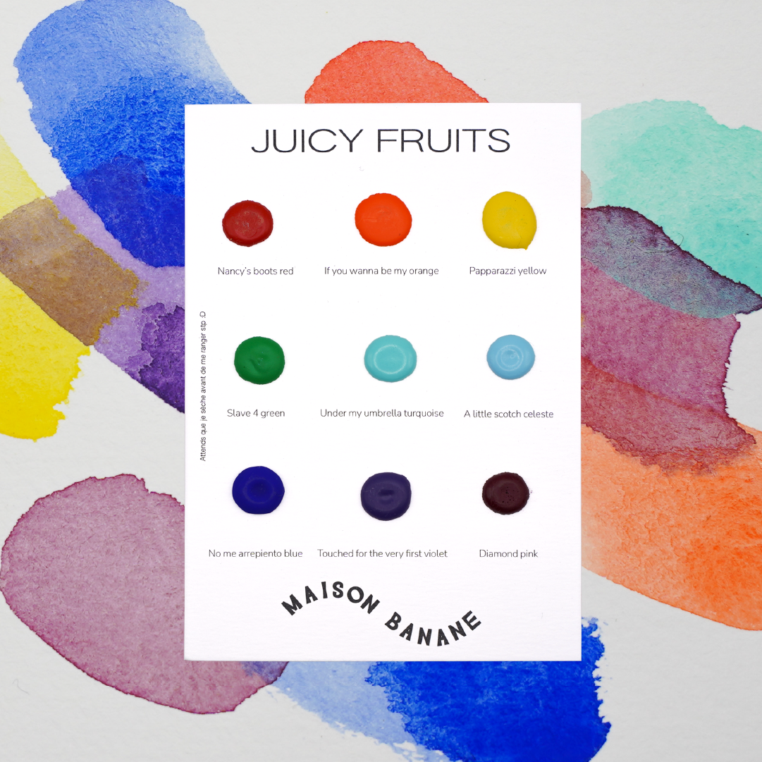 Dot card d'aquarelles artisanales Juicy Fruits