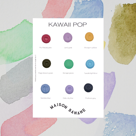 Dot card d'aquarelles artisanales Kawaii Pop