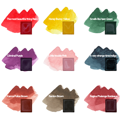 Kit deluxe - Palette d'aquarelle artisanale + cahier  + pinceau