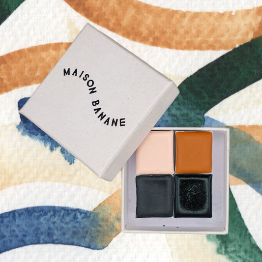 Mini Palette Aquarelle Artisanale Vegan - Quad #12