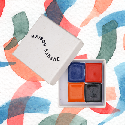 Mini Palette Aquarelle Artisanale Vegan - Quad #17