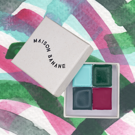 Mini Palette Aquarelle Artisanale Vegan - Quad #9