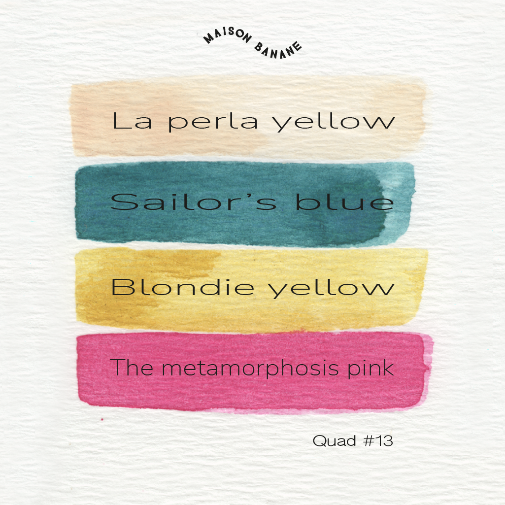 Mini Palette Aquarelle Artisanale Vegan - Quad #13