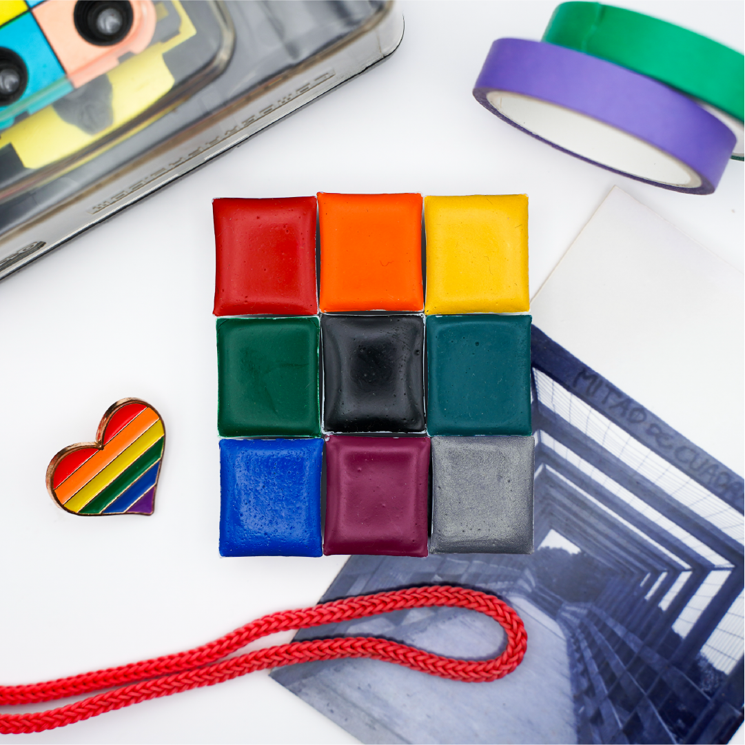 Palette d'aquarelles artisanales She's a Rainbow