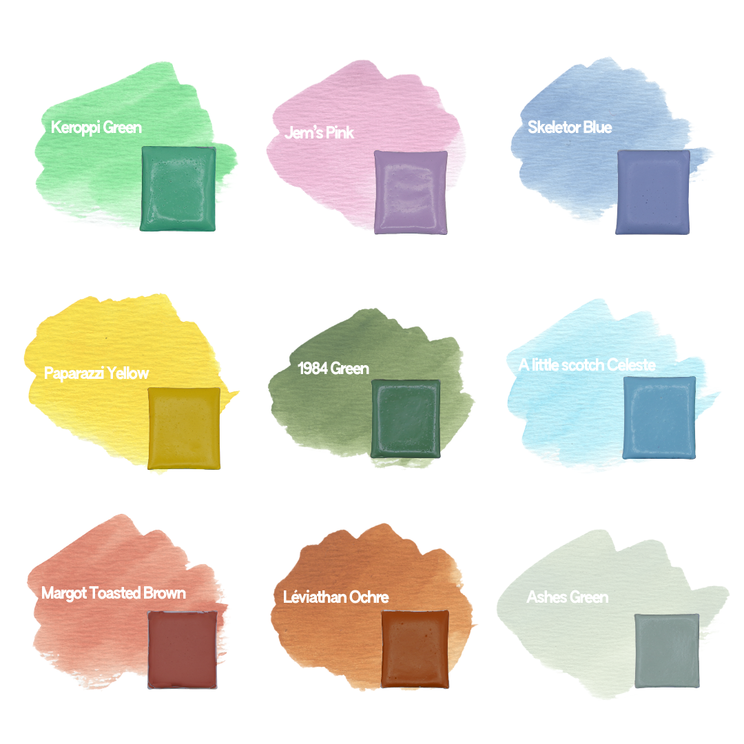 Palette d'aquarelles artisanales - Sélection Sweet & Salty