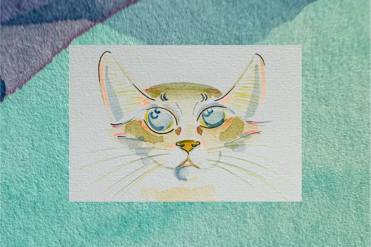 dessin a l'aquarelle artisanale Maison Banane