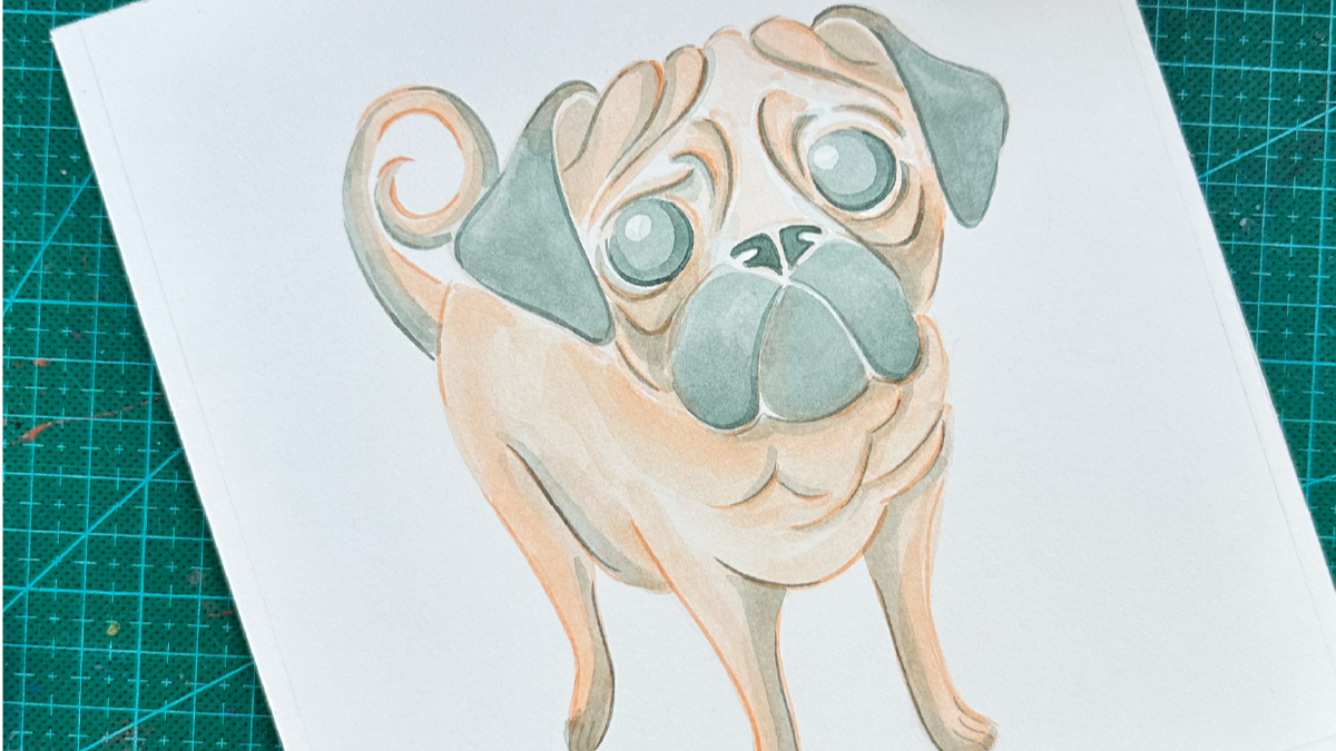 dessin a l'aquarelle artisanale Maison Banane