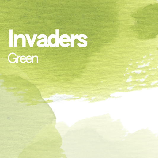 Invaders Green aquarelle artisanale vegan 